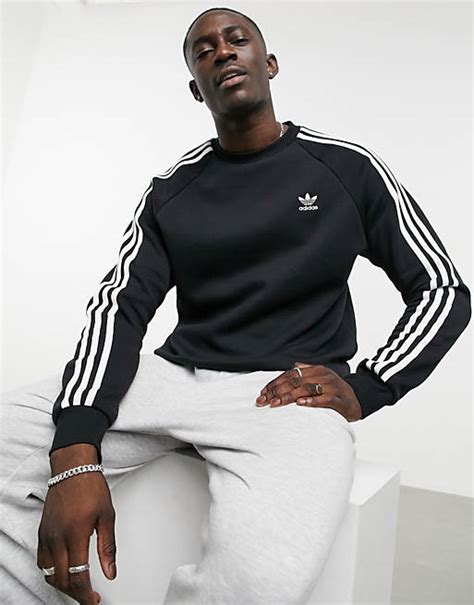 adidas originals schwarzes sweatshirt mit 3-streifen design und logo|adidas Originals Pullover Herren .